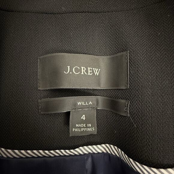 J.Crew Willa Blazer Womens 4 Black Italian City Wool One Button Preppy Academia - Picture 9 of 16